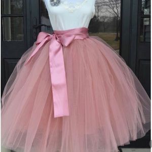 Women’s tulle skirt with ribbon belt - one size